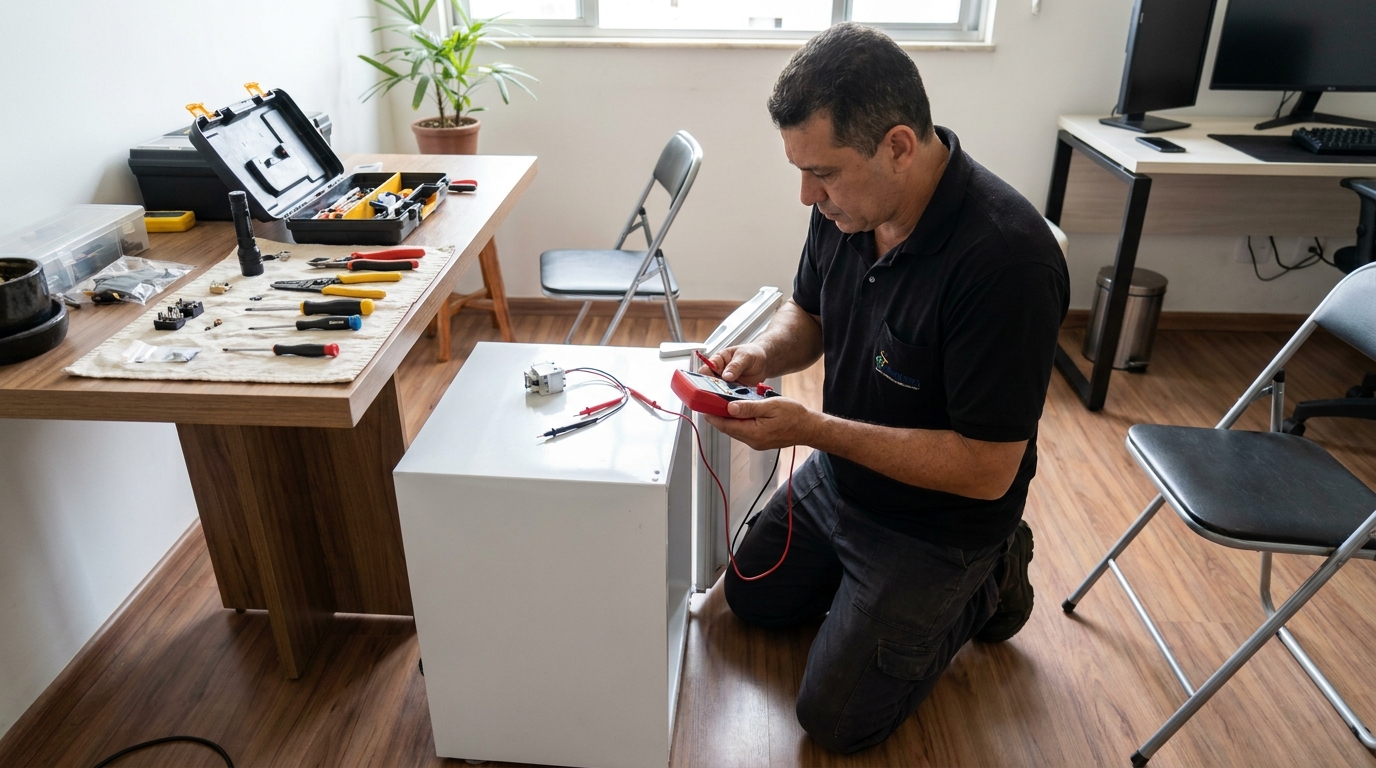 Reparo da placa eletrônica de frigobar em Campo Grande‑MS