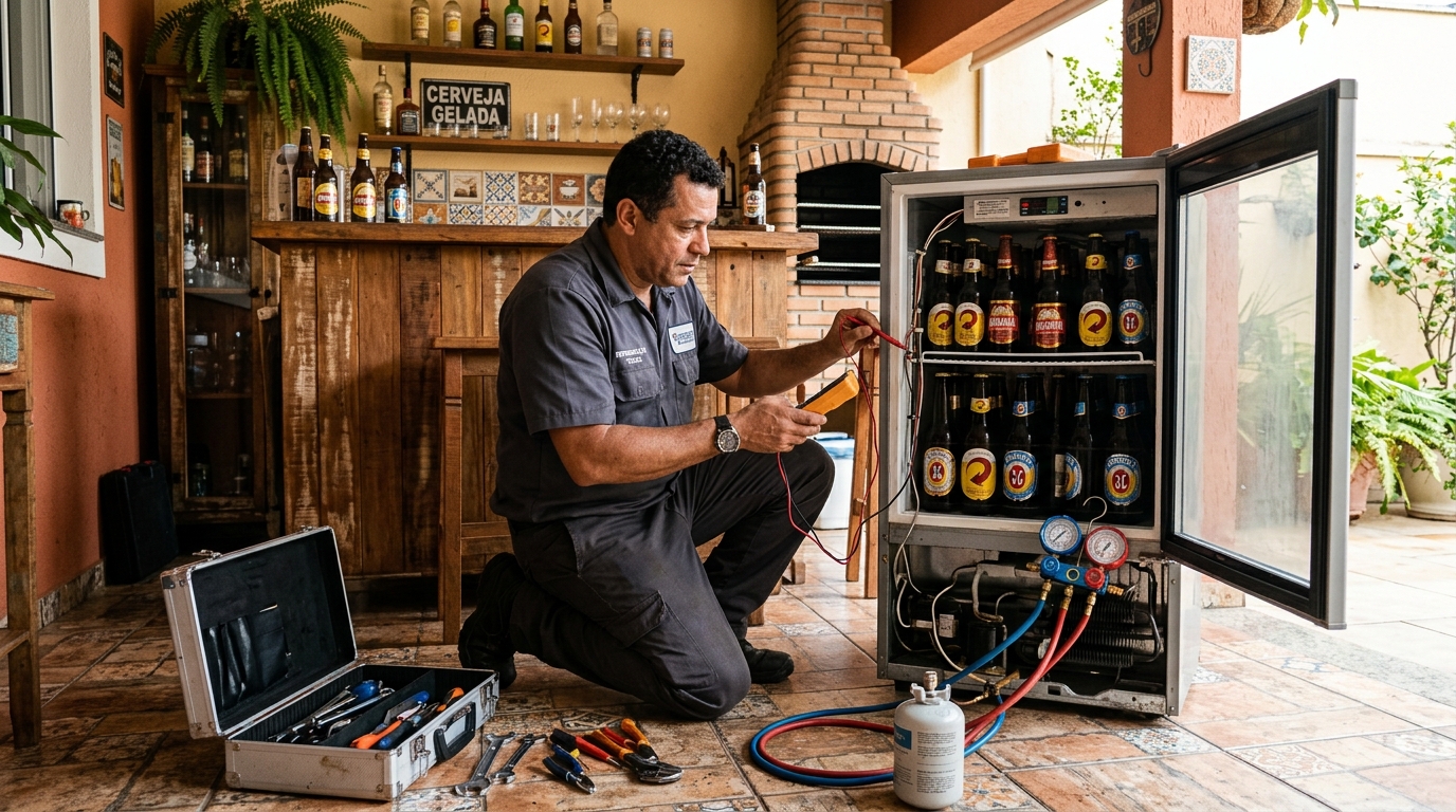 Aplicação de gás refrigerante em cervejeira atendida em Campo Grande‑MS